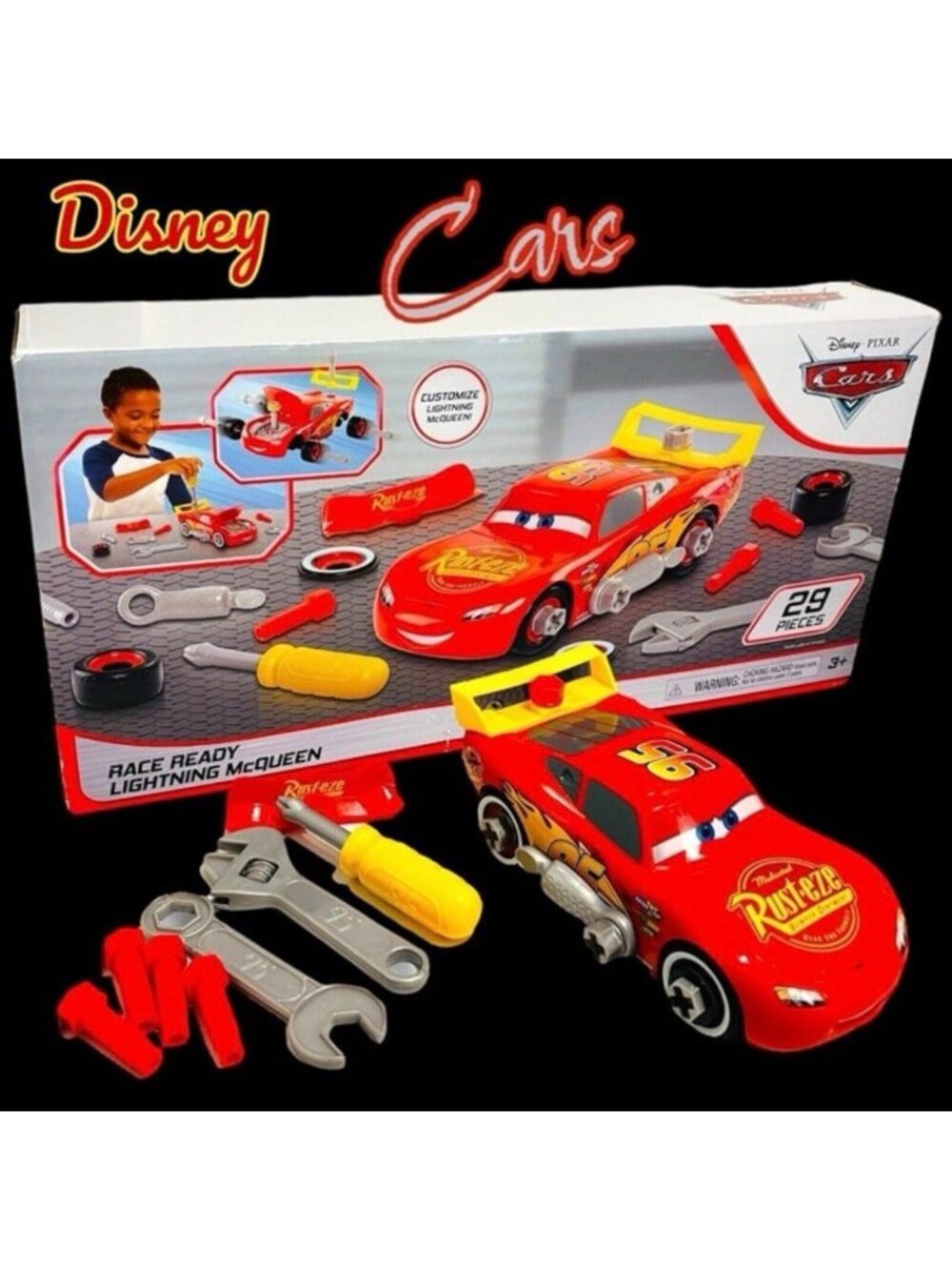 Just Play Disney Pixar Cars Race Ready Lightning McQueen & Tool Kit. NEW! READ!